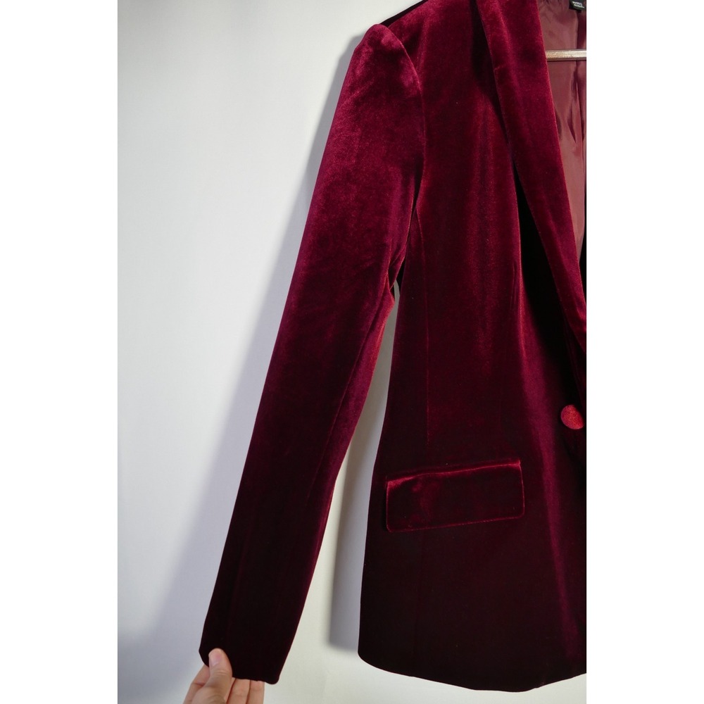 INC Whimsigoth Velvet Single Button Blazer Size S Vamp Event Occasion Holiday - Picture 2 of 12